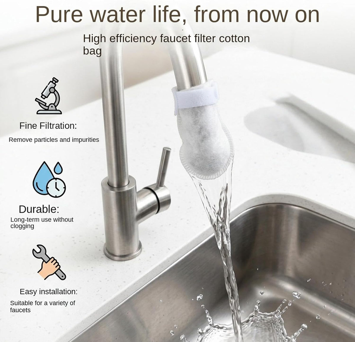 🔥 Last Day: Buy 3 Get 5 Free 🎉🚙Disposable faucet filter bag Protect Your Family from Dirty Tap Water 💧👨‍👩‍👧‍👦