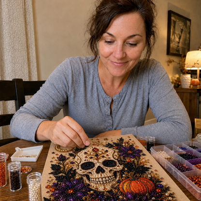 💥LAST DAY  50% OFF👻✨ Halloween Pearl Art DIY Kit – Turn Tiny Pearls into Spooky-Cute Magic