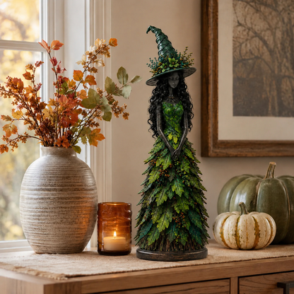 🍂 Handcrafted Autumn Leaf Magic Witch Figurine 🔮 (Free Shipping on Buy 2)
