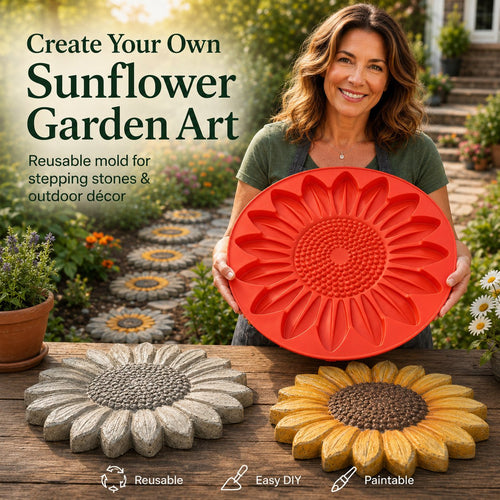 💥 LAST DAY 55% OFF - 🌻 Reusable Sunflower Stepping Stone Mold