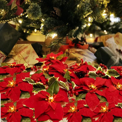 🌺 Velvet Flowers·Holly Berries·Warm Lights