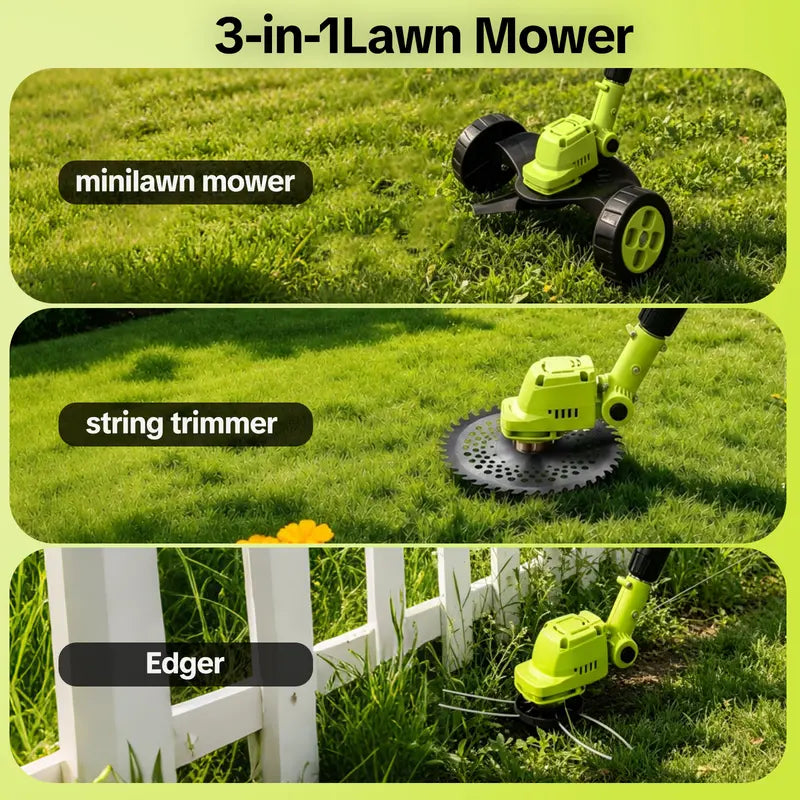 🌿Limited-time 50% OFF ⚡3-in-1 Cordless Lawn Mower – Lightweight Grass Trimmer & Edger with 2×21V Batteries🔋