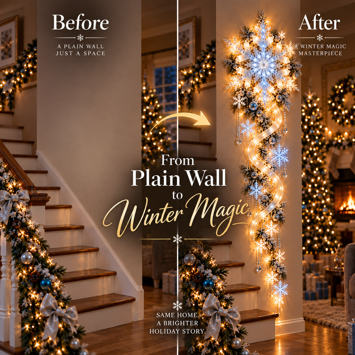 🔥70% OFF TADAY❄️ Giant Snowflake Blizzard Trail™- Let the Snowstorm Glow Indoors