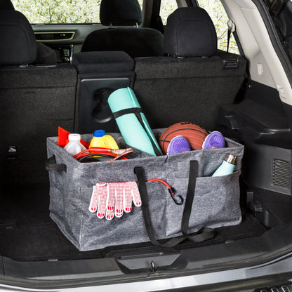Gray Polyester Folding Large Trunk Organizer