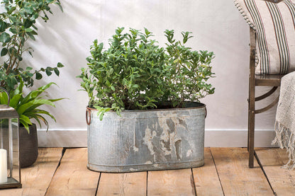 Nkuku Akasa Trough Planter – Zinc