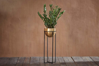 Nkuku Atsu Brass Planter Stand