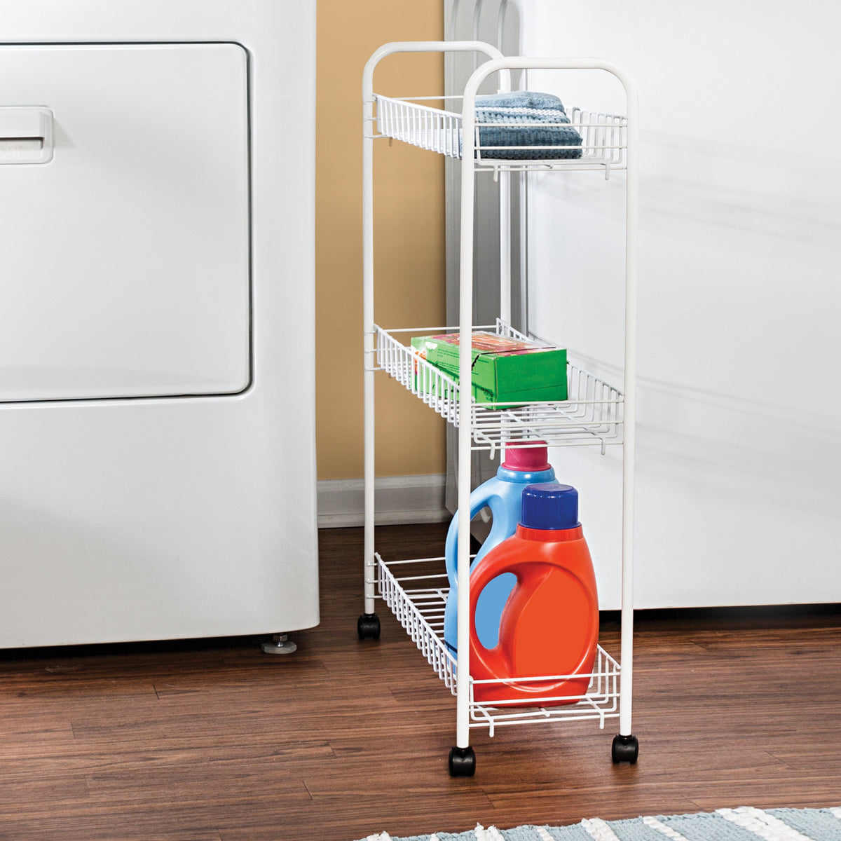 White 3-Tier Narrow Utility Storage Cart