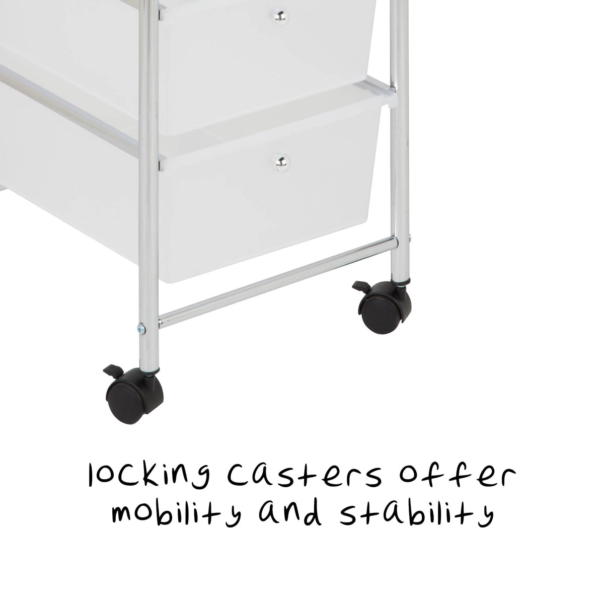 Chrome/Clear 3-Drawer Rolling Storage Cart