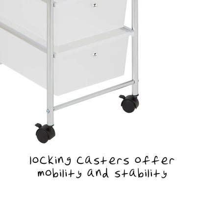 Chrome/Clear 3-Drawer Rolling Storage Cart
