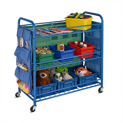 Blue 3-Tier Rolling Teacher's Activity Cart