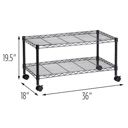 Black 2-Tier TV Stand and Media Cart