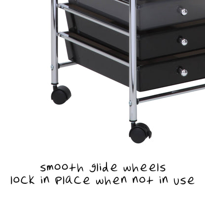 Gray 10-Drawer Rolling Storage Cart