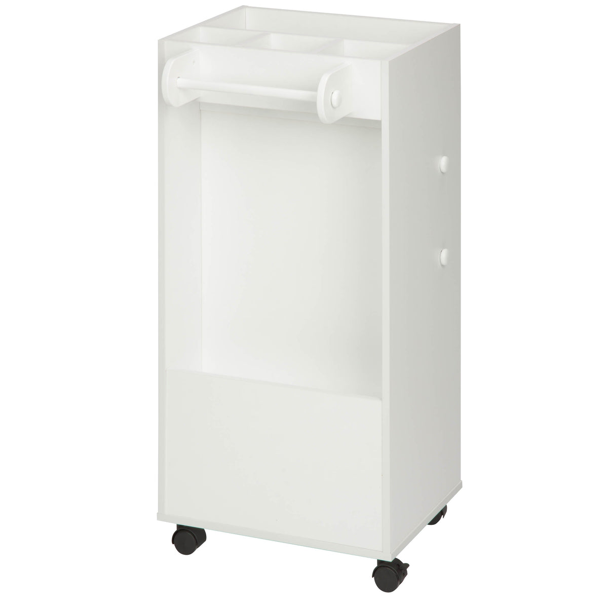 White Gift Wrap or Craft Storage Cart with Fabric Bin