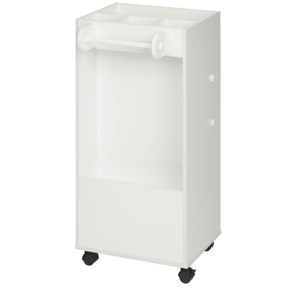 White Gift Wrap or Craft Storage Cart with Fabric Bin