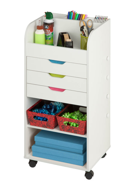 White 3-Drawer Craft Storage Cart