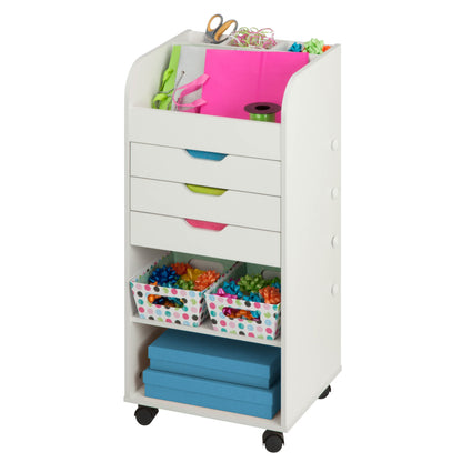 White 3-Drawer Craft Storage Cart