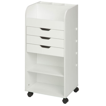 White 3-Drawer Craft Storage Cart