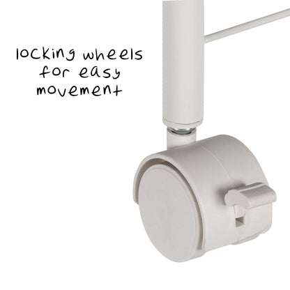 White 3-Basket Slim Rolling Wire Cart