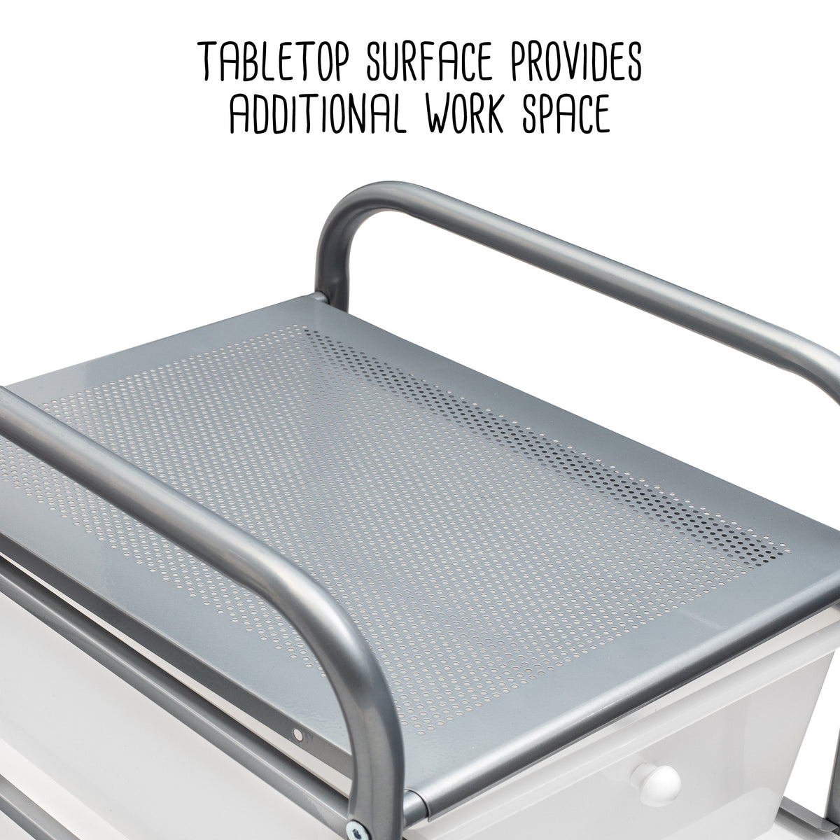 Clear/Silver Plastic 5-Drawer Storage Cart