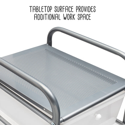 Clear/Silver Plastic 5-Drawer Storage Cart
