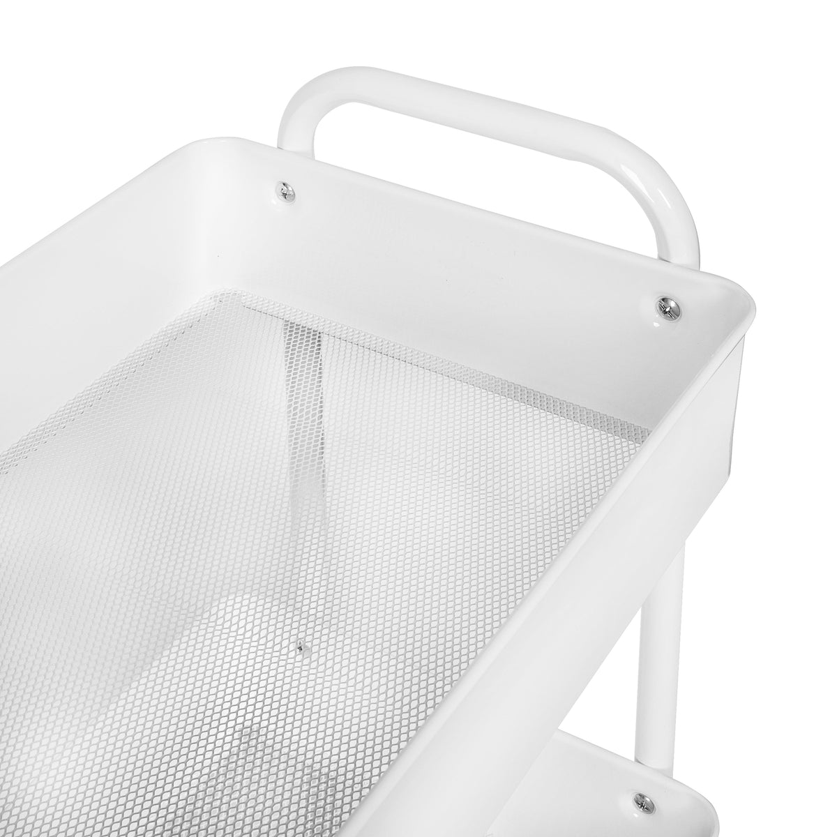 White 3-Tier Metal Rolling Cart