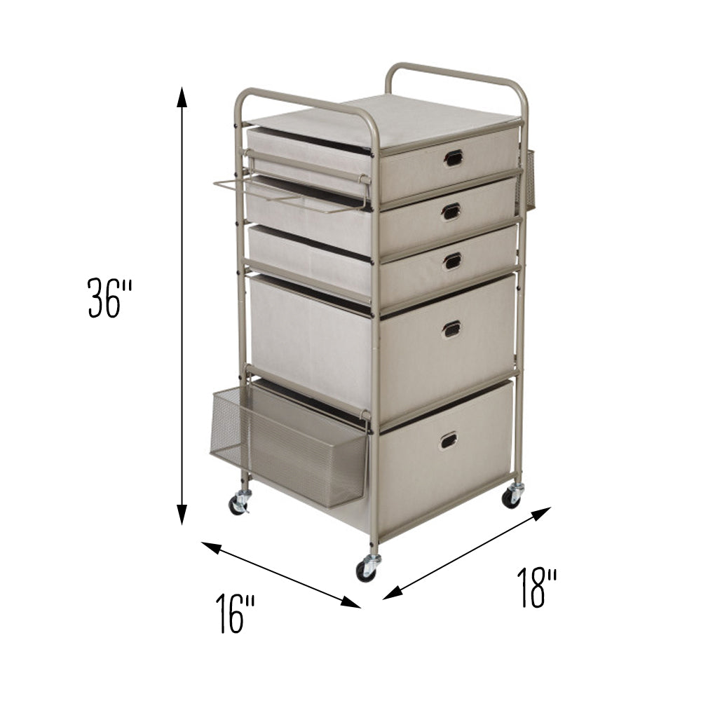 Gray Gift Wrap or Craft Storage Cart