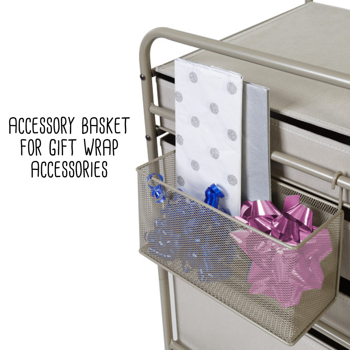Gray Gift Wrap or Craft Storage Cart