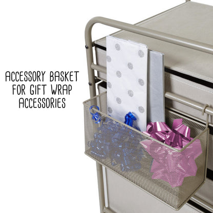 Gray Gift Wrap or Craft Storage Cart
