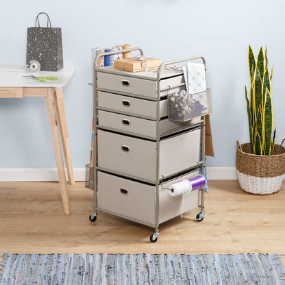 Gray Gift Wrap or Craft Storage Cart