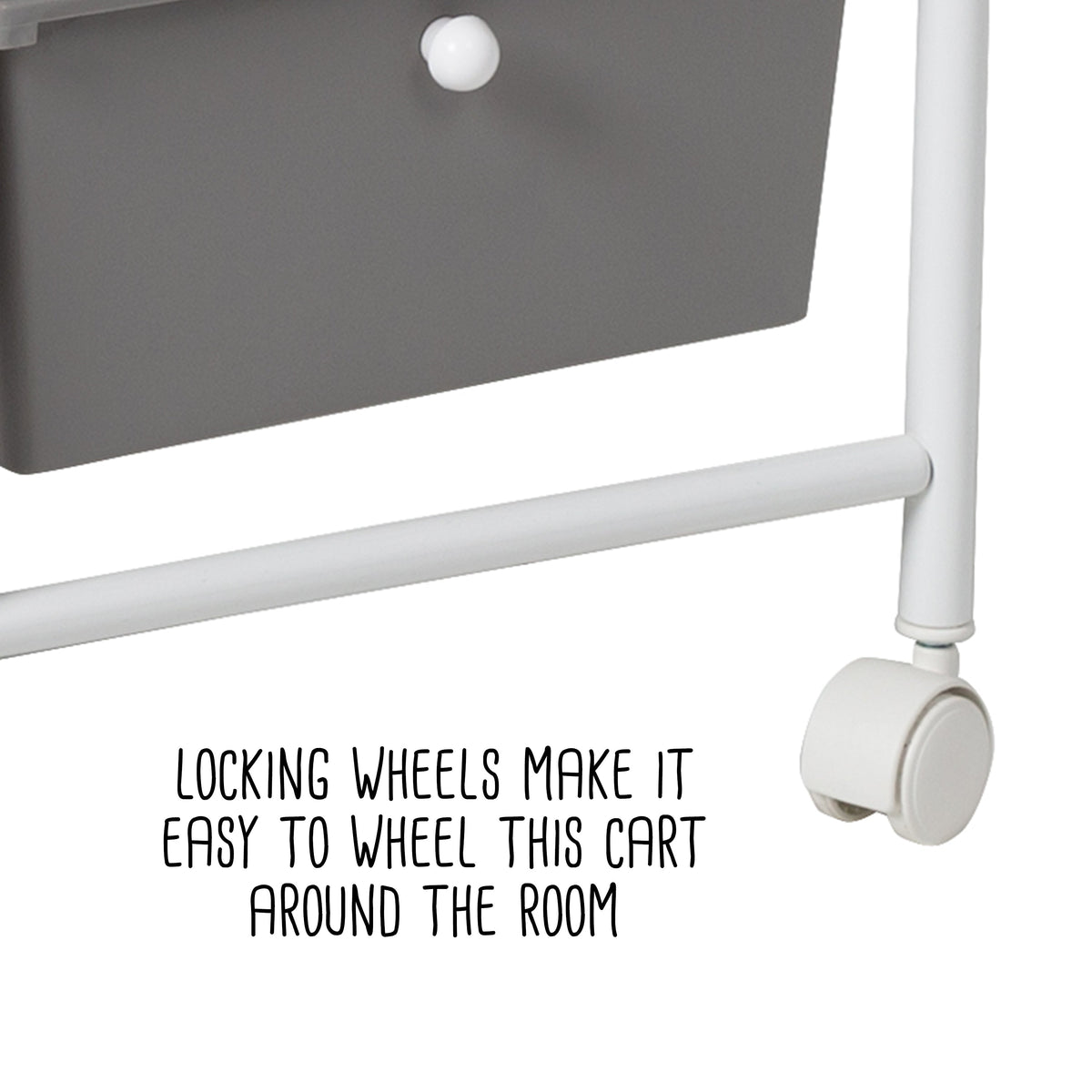 White/Gray Plastic 8-Drawer Storage Cart