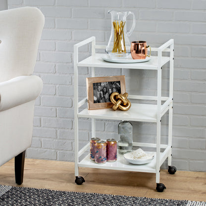 White Metal Multi-Purpose Rolling Cart