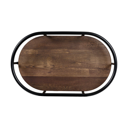 Black/Rustic Brown 3-Tier Rolling Bar and Serving Cart