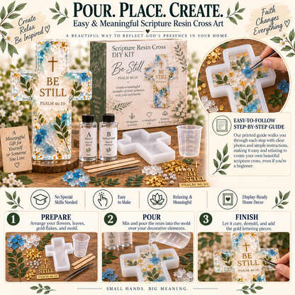 ✝️ Psalms of Comfort & Strength Resin Cross DIY Kit