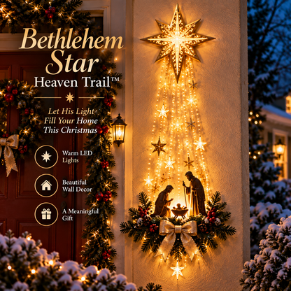 ✨70% OFF TODAY✨✝️ Bethlehem Star of Faith™ – Lighted Nativity Wall Decor