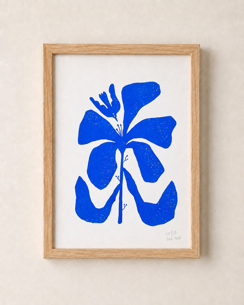 Serigrafía Flor azul