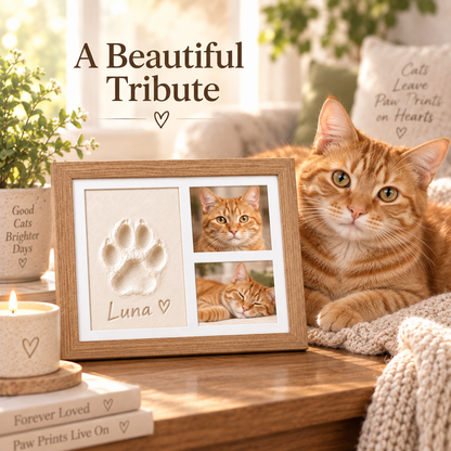 🐾 Pet Paw & Nose Print Keepsake Kit – Personalized Memory Frame