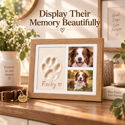🐾 Pet Paw & Nose Print Keepsake Kit – Personalized Memory Frame