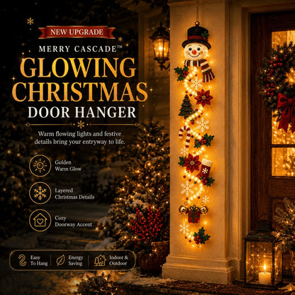 🔥 Limited-Time 50% OFF – 🎅MerryCascade™ Glowing Christmas Door Hanger