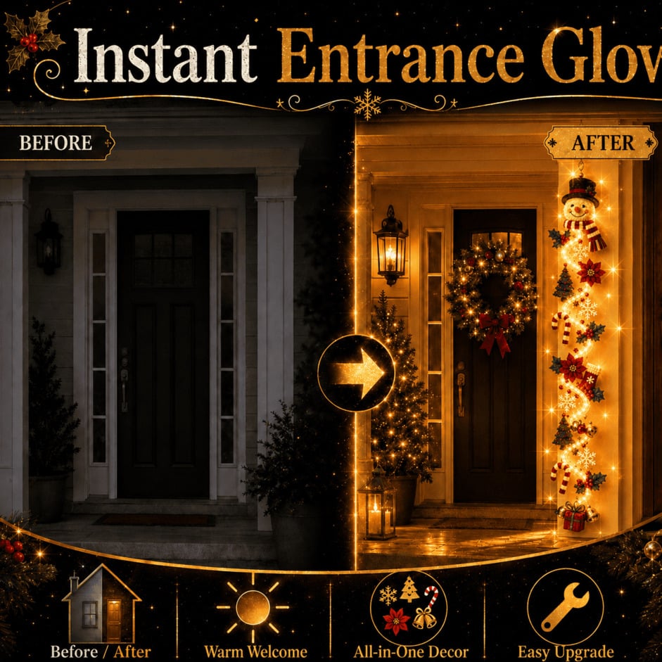 🔥 Limited-Time 50% OFF – 🎅MerryCascade™ Glowing Christmas Door Hanger