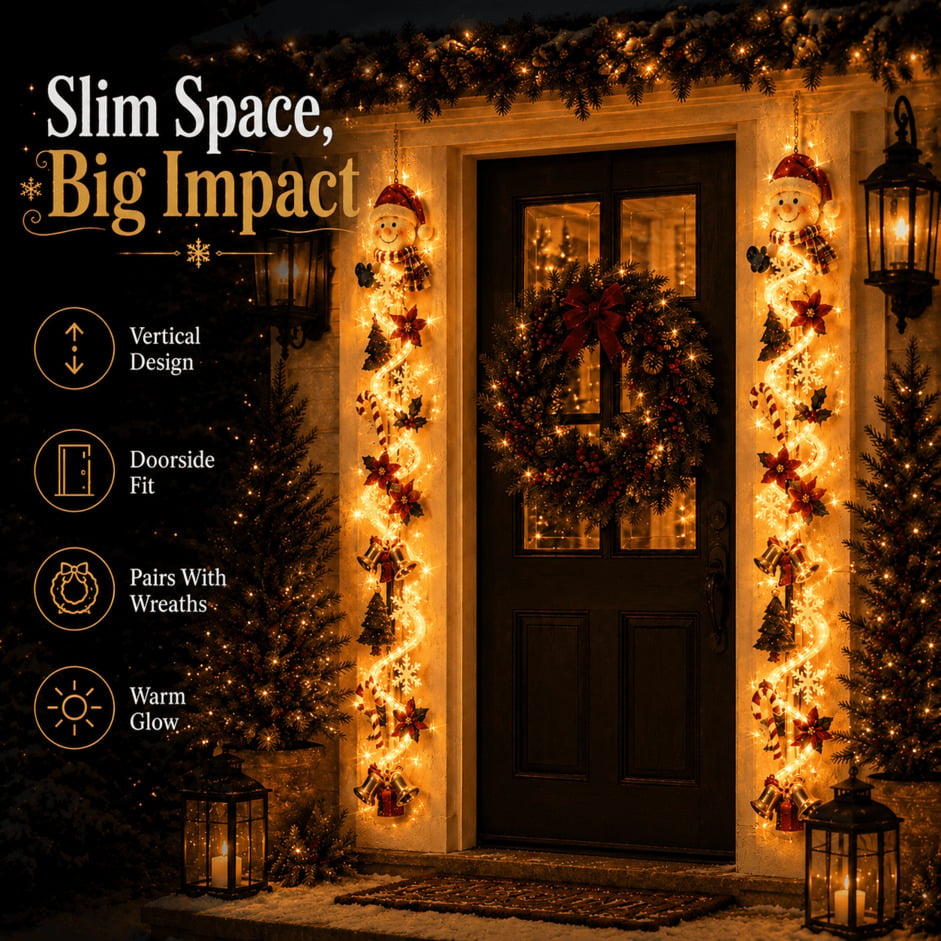 🔥 Limited-Time 50% OFF – 🎅MerryCascade™ Glowing Christmas Door Hanger