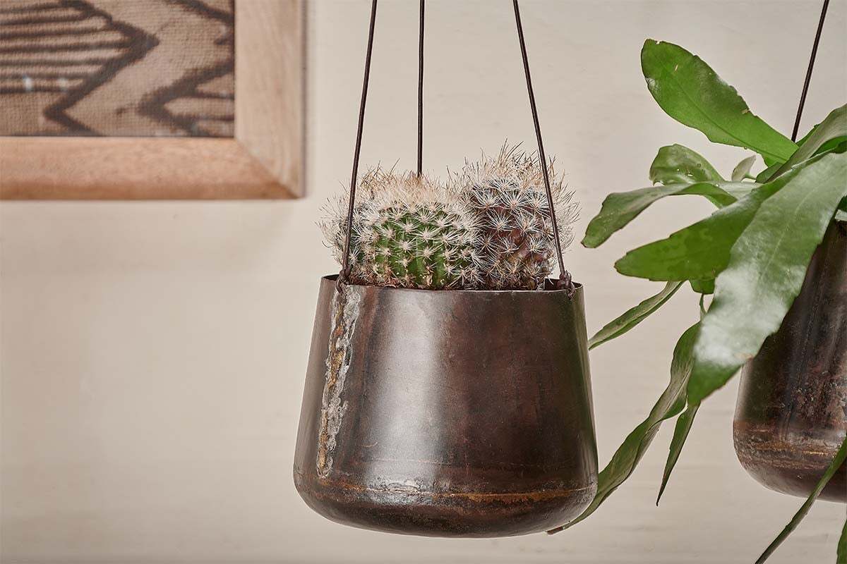 Nkuku Endo Reclaimed Iron Hanging Planter