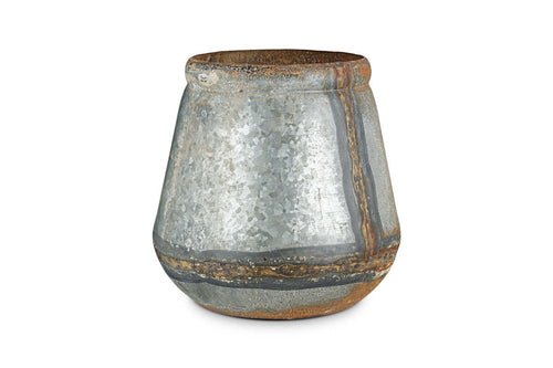 Nkuku Mamba Outdoor Planter – Aged Zinc
