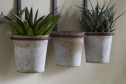 Nkuku Tukana Triple Wall Hung Planter – Zinc