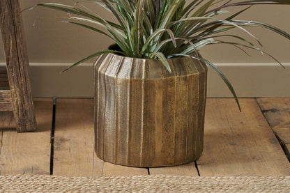 Nkuku Nabara Cast Aluminium Planter – Antique Brass
