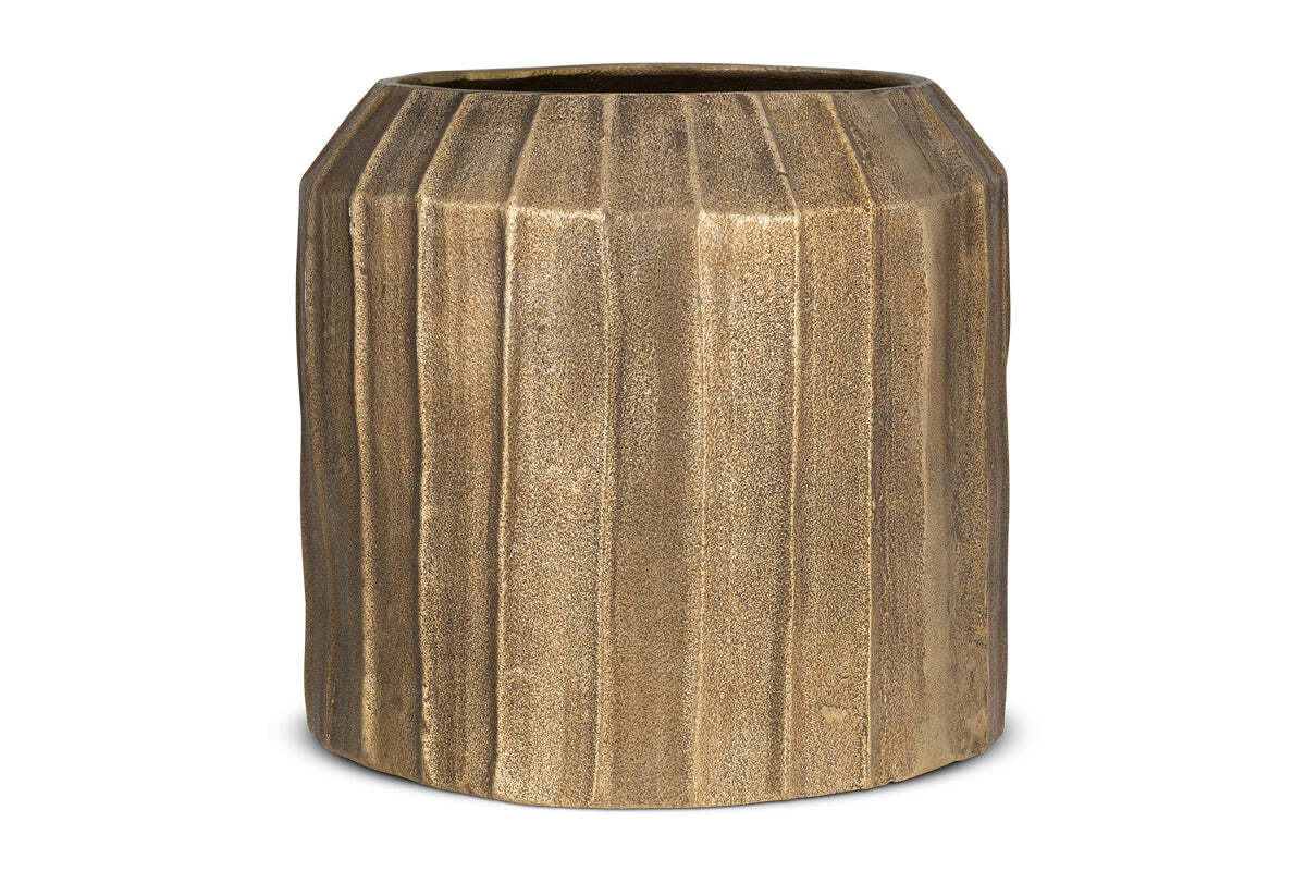 Nkuku Nabara Cast Aluminium Planter – Antique Brass