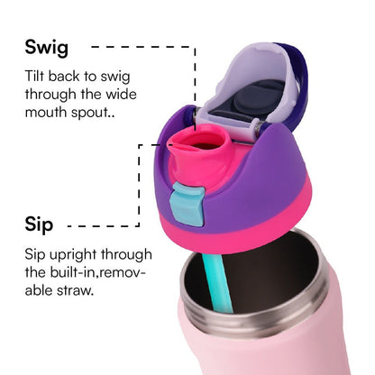 Insulated Stainless Steel Water Bottle with Straw 32oz
