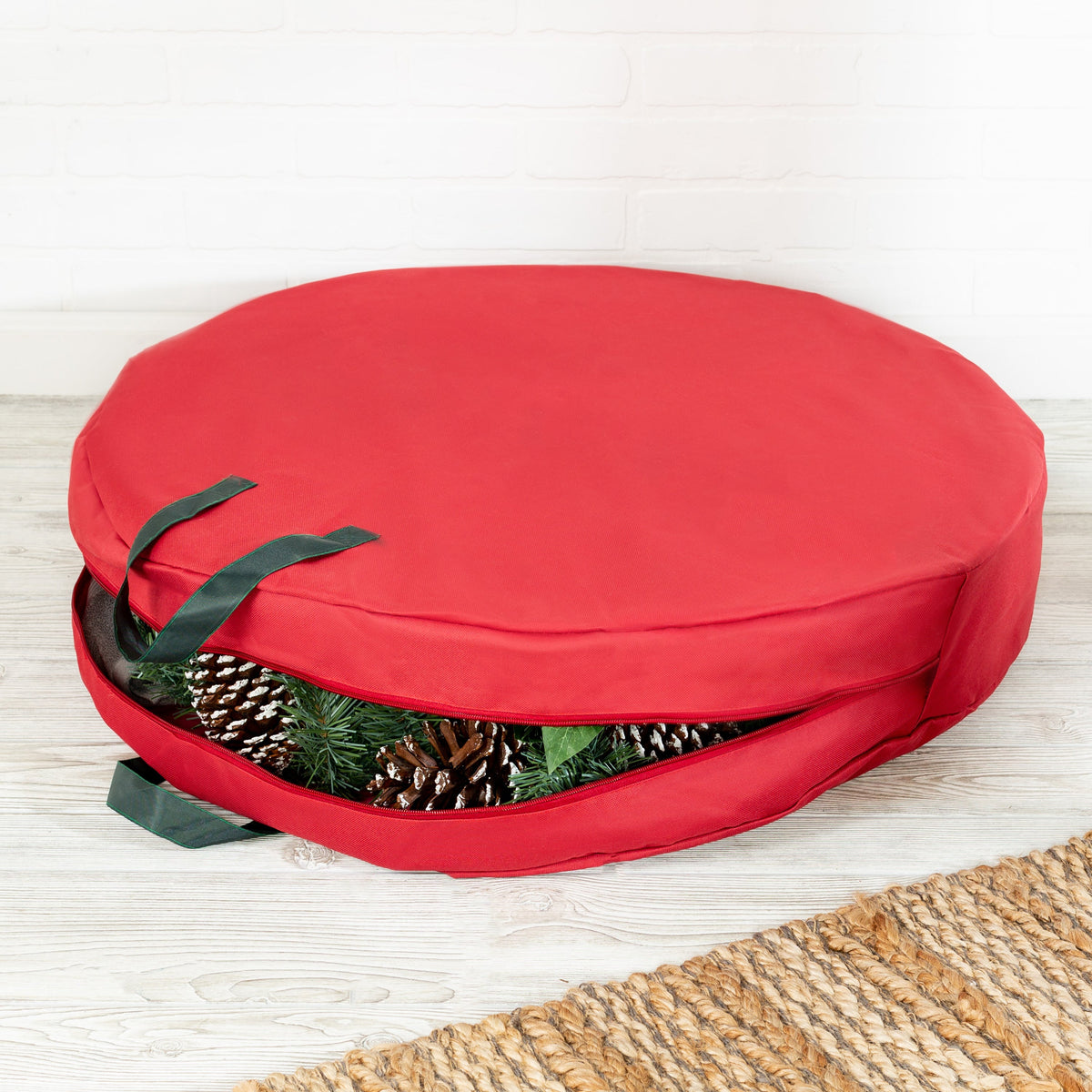 Red 30-Inch Wreath Storage Bag