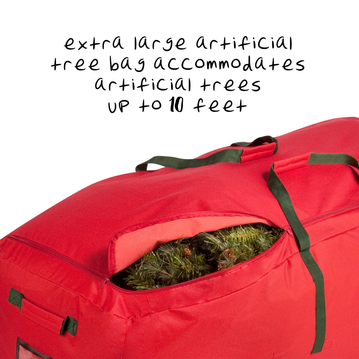 Red Extra Large Rolling Holiday Tree Storage Bag (Up to 10 Feet)