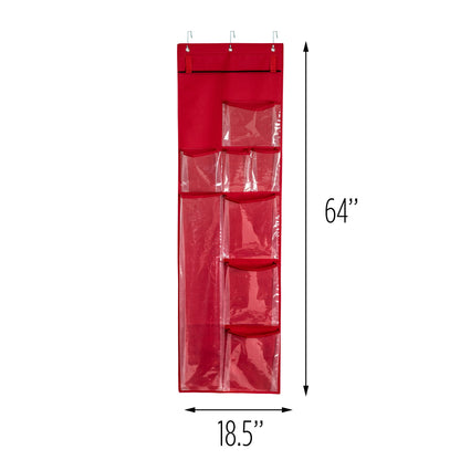Red Over-The-Door Holiday Gift Wrap Organizer