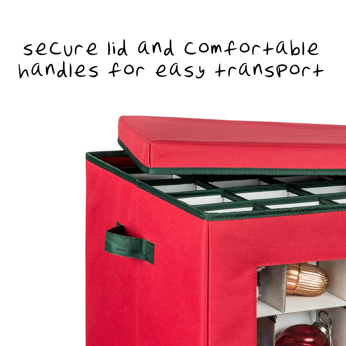 Red 120-Cube Ornament Storage Box